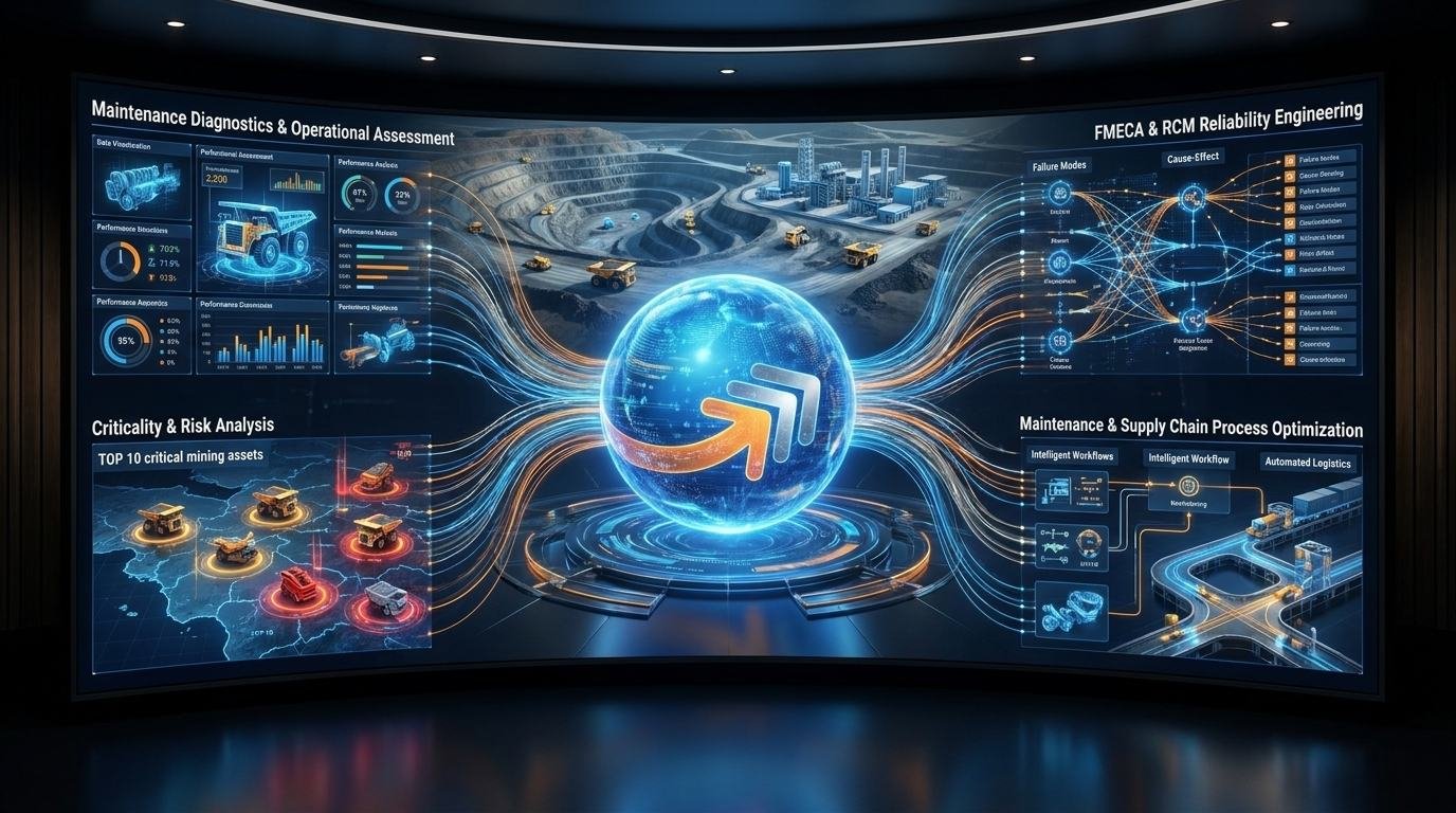 Indicadores de operación minera en una pantalla de analítica